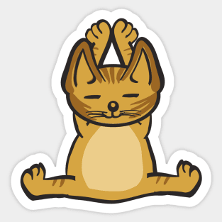 Cat In Different Yoga Poses Sticker